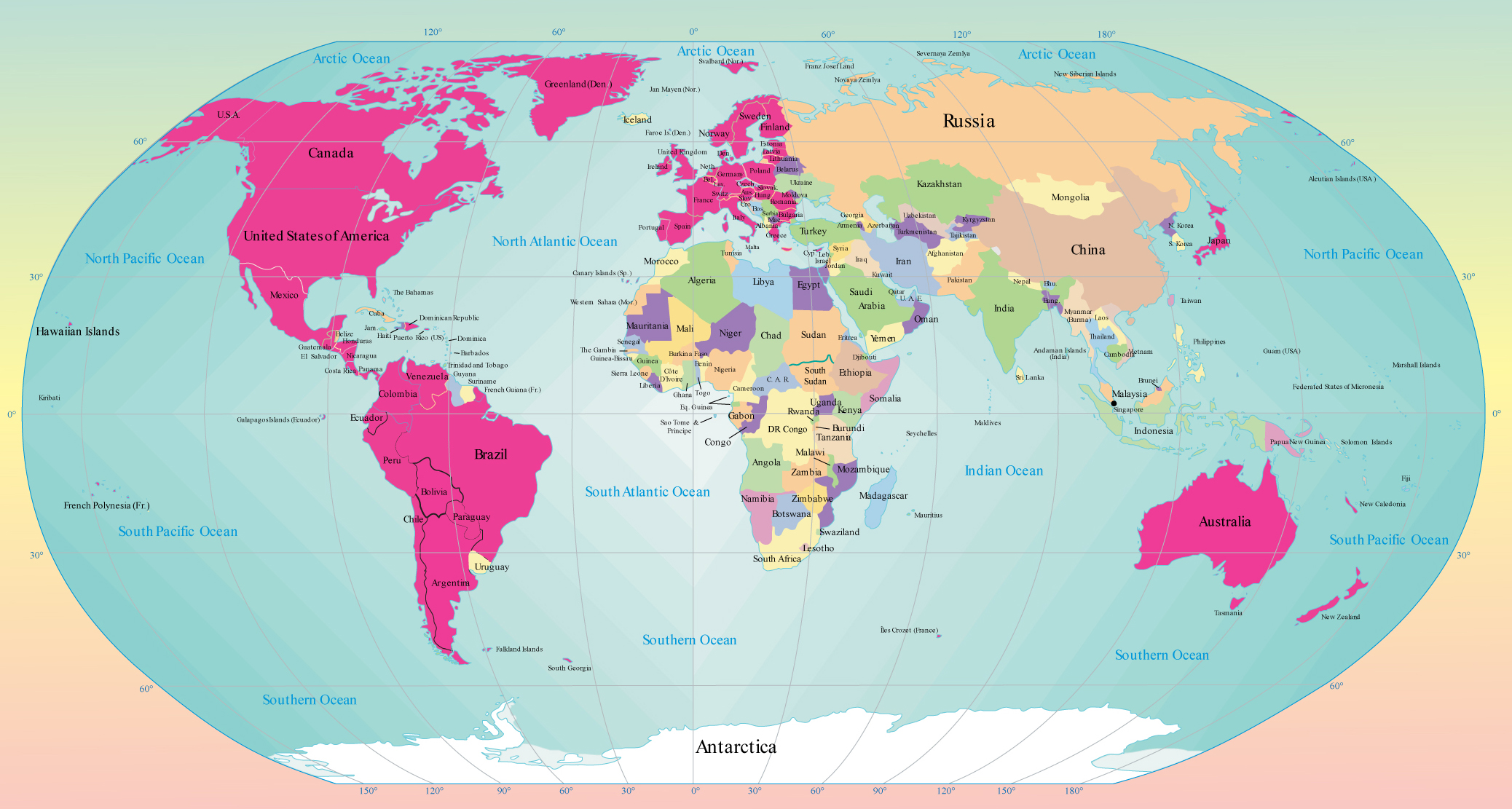 World Map of Sales Territories